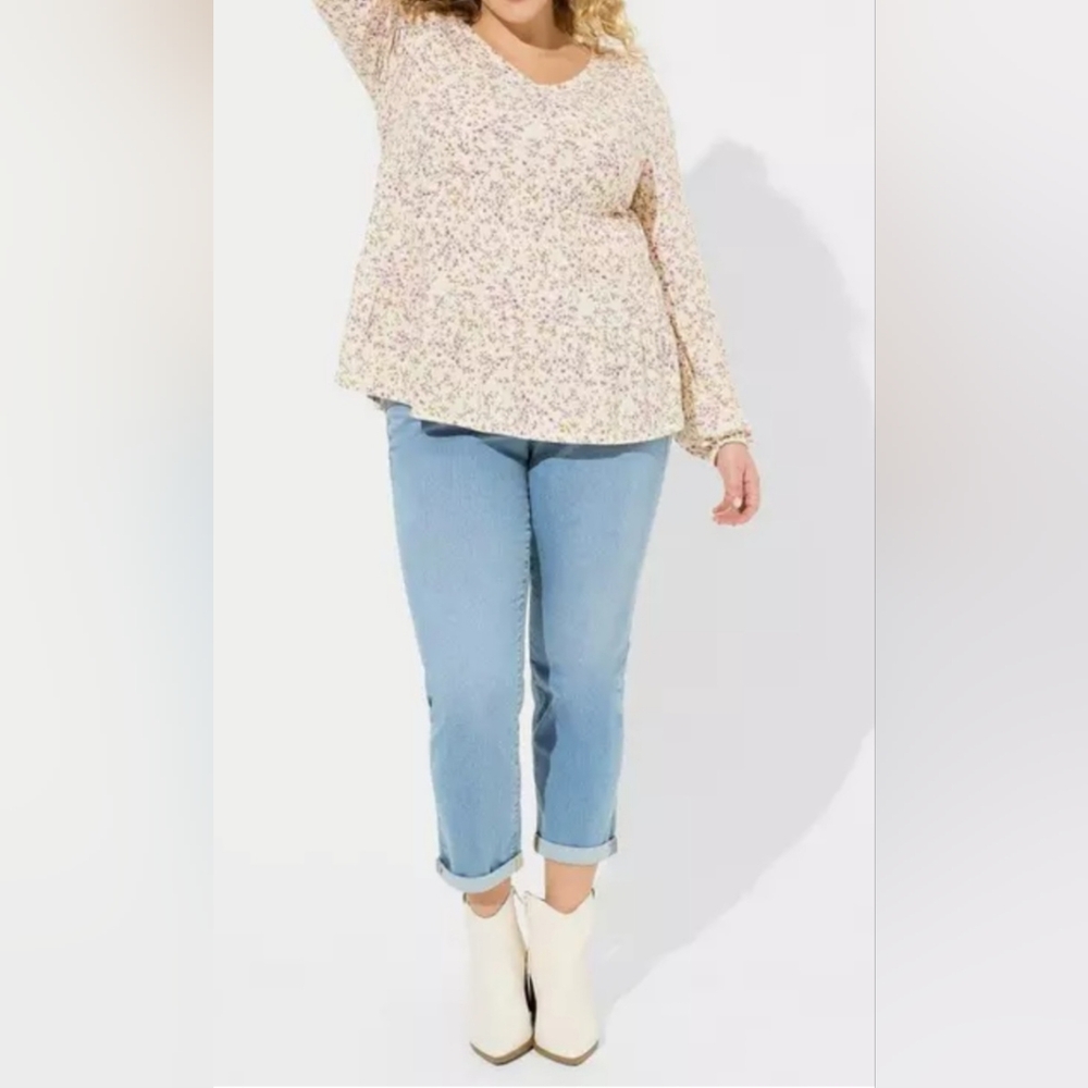 Torrid Floral Cream Tunic Top